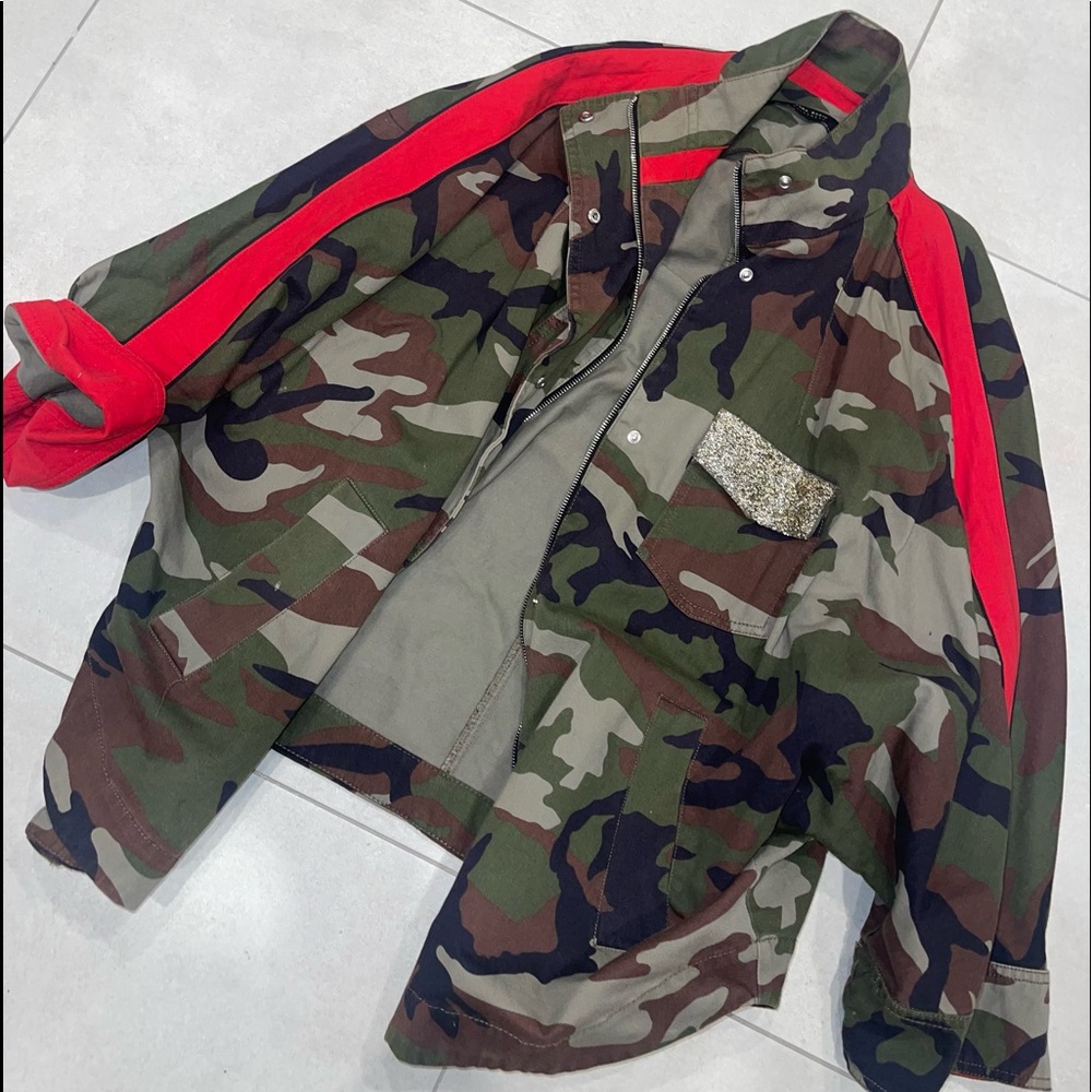 Camo Sequin Oversized Jacket